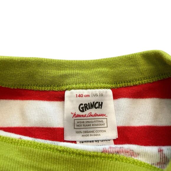 Hanna Andersson Grinch Mixed Print Long Sleeve Pajamas US 10 / 140 Christmas - Picture 3 of 7